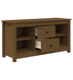 Meuble TV Marron miel 103x36,5x52 cm Bois de pin massif