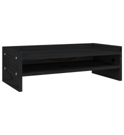 Support de moniteur Noir 50x24x16 cm Bois de pin solide