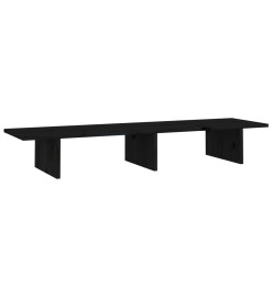 Support de moniteur Noir 100x27x15 cm Bois de pin solide