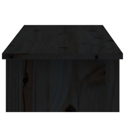 Support de moniteur Noir 100x27x15 cm Bois de pin solide