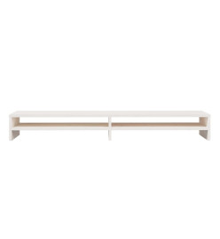 Support de moniteur Blanc 100x24x13 cm Bois de pin solide