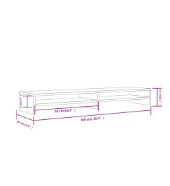 Support de moniteur Blanc 100x24x13 cm Bois de pin solide