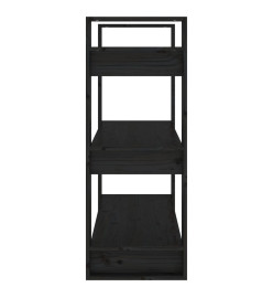 Bibliothèque/Séparateur de pièce Noir 80x35x91 cm Pin solide