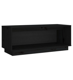 Meuble TV Noir 90x35x35 cm Bois de pin massif