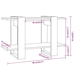 Bibliothèque/Séparateur de pièce Chêne marron 80x30x51 cm