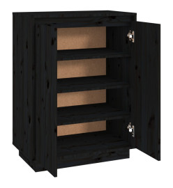 Armoire à chaussures Noir 60x35x80 cm Bois de pin massif