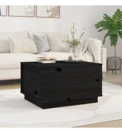 Table basse Noir 60x50x35 cm Bois massif de pin