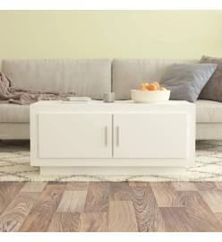Table basse Blanc 102x50x45 cm Bois d'ingénierie