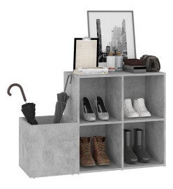 Armoire à chaussures entrée Gris béton 105x35,5x70 cm Aggloméré