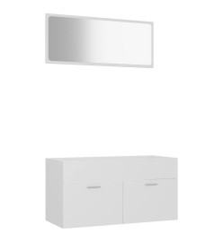 Ensemble de meubles de salle de bain 2 pcs Blanc Aggloméré