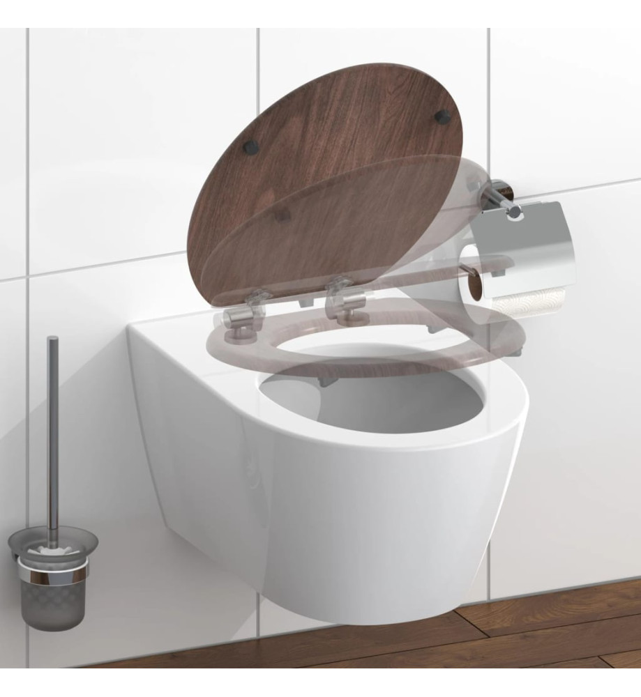 SCHÜTTE Siège de toilette fermeture en douceur DARK WOOD MDF