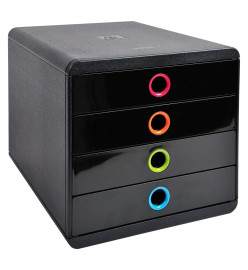 Exacompta Set de tiroirs de bureau Pop-Box avec 4 tiroirs Noir