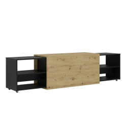 FMD Meuble TV 194,5x39,9x49,2 cm Chêne artisanal et noir