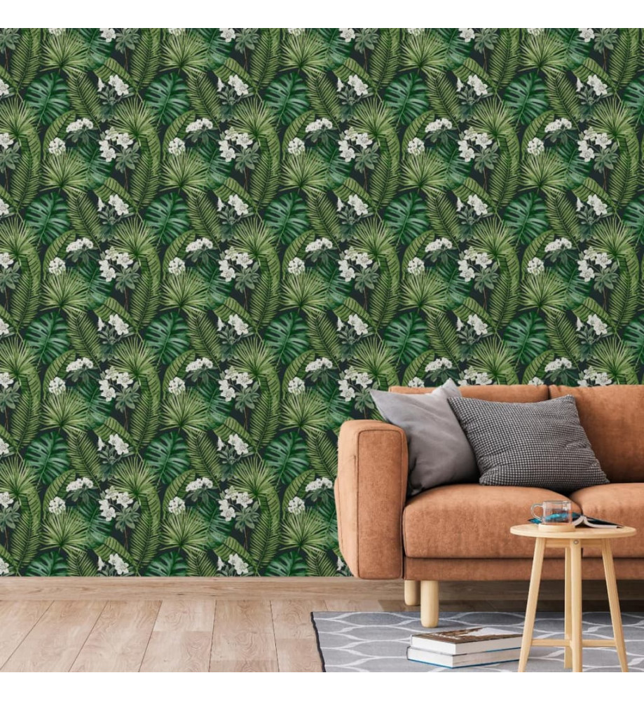 DUTCH WALLCOVERINGS Papier peint Eden Noir et vert foncé