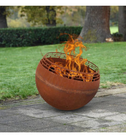 Esschert Design Bol à feu à rayures Rouille