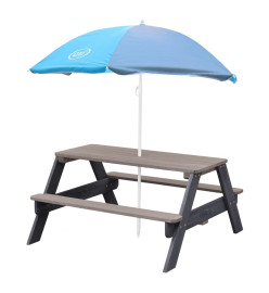 AXI Table de pique-nique pour enfants Nick et parasol Marron et gris