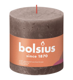 Bolsius Bougies pilier rustiques Shine 3 pcs 100x100 mm Taupe rustique