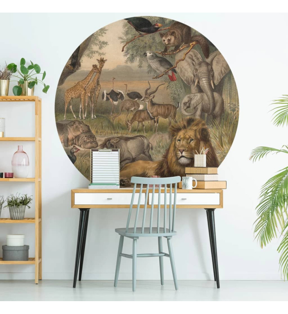 WallArt Papier peint cercle Animals of Africa 190 cm