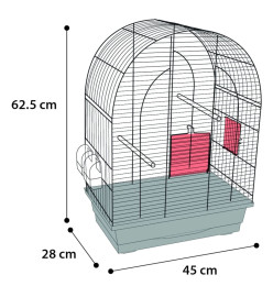 FLAMINGO Cage à perruches Klara 2 45x28x62,5 cm Noir