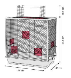 FLAMINGO Cage à perruches Siri 78x48x81,5-100 cm Cuivre