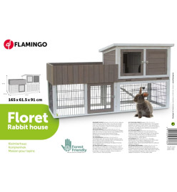 FLAMINGO Clapier Floret Urban 165x61,5x91 cm Marron