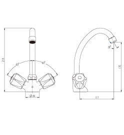 SCHÜTTE Mitigeur de lavabo à 2 poignées SAVINO chrome