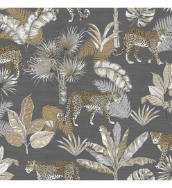 DUTCH WALLCOVERINGS Papier peint Léopard Gris et beige