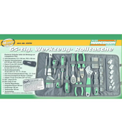 Brüder Mannesmann Pochette à outils enroulable 65 pcs