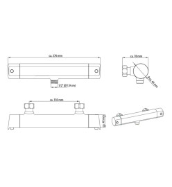 SCHÜTTE Mitigeur thermostatique de douche VITA Chrome