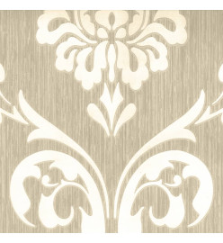 DUTCH WALLCOVERINGS Papier peint Ornement Marron et blanc 13110-30