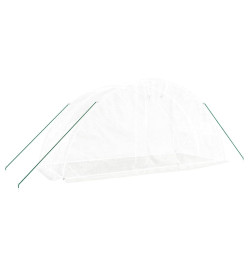 Serre avec cadre en acier blanc 10 m² 5x2x2,3 m