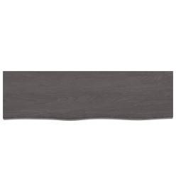 Étagère murale gris foncé 100x30x4 cm bois chêne massif traité