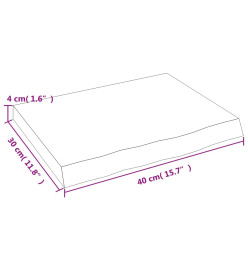 Étagère murale gris foncé 40x30x4 cm bois chêne massif traité