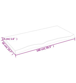Étagère murale 100x50x4 cm bois de chêne massif non traité