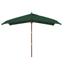 Parasol de jardin avec mât en bois vert 300x300x273 cm