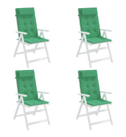 Coussins de chaise à dossier haut lot de 4 vert tissu oxford