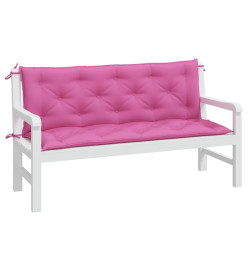 Coussins de banc de jardin lot de 2 rose 150x50x7 cm tissu