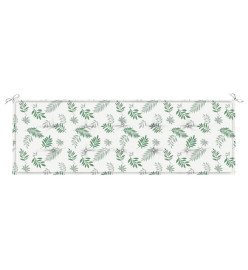 Coussin de banc de jardin motif de feuilles 150x50x3 cm