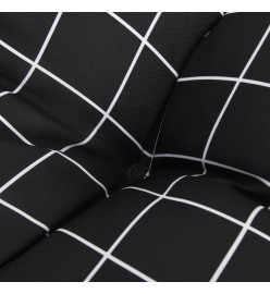 Coussin de palette motif à carreaux noir 60x61,5x10 cm tissu