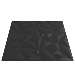 Panneaux muraux 24 pcs noir 50x50 cm EPS 6 m² améthyste