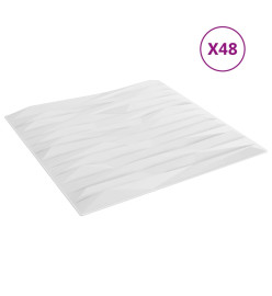 Panneaux muraux 48 pcs blanc 50x50 cm EPS 12 m² pierre