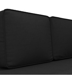 Chaise longue avec coussins et traversin noir tissu