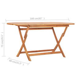 Mobilier à dîner d'extérieur pliable 9 pcs Bois solide de teck