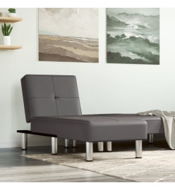 Chaise longue gris similicuir