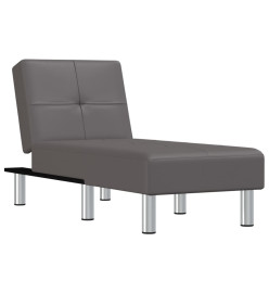 Chaise longue gris similicuir