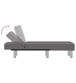 Chaise longue gris similicuir