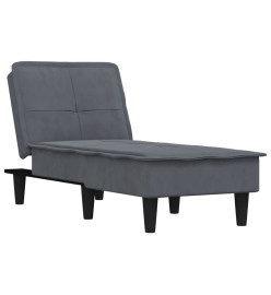 Chaise longue gris foncé velours