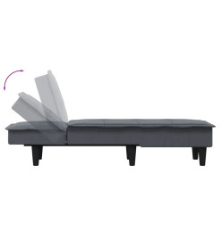 Chaise longue gris foncé velours