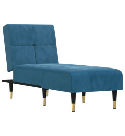 Chaise longue bleu velours