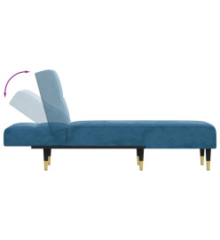 Chaise longue bleu velours